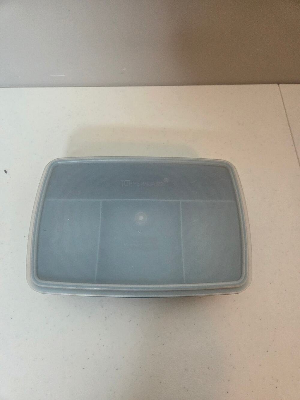 Vintage Tupperware Stow-N-Go Storage Box 767-1 Blue with Lid Rare
